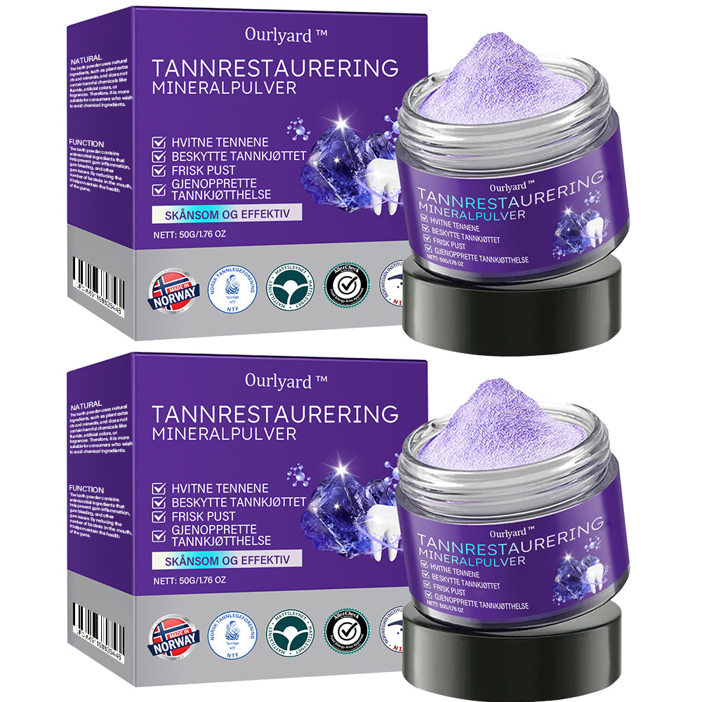 ✅Offisiell butikk | Ourlyard™ Tannhelse Mineralpulver🧑🏽⚕️Godkjent av Legemiddelverket (Behandler periodontitt og munnsår, forebygger tannfall og reparerer tannkjøttresesjon)